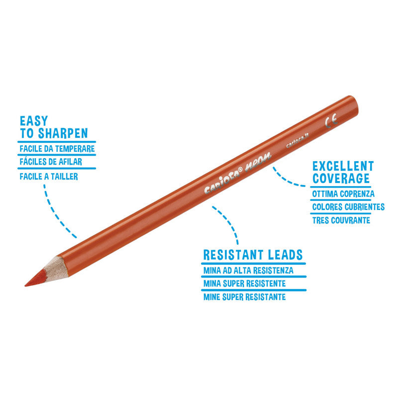 CARIOCA 6 JUMBO NEON PENCIL COLORS