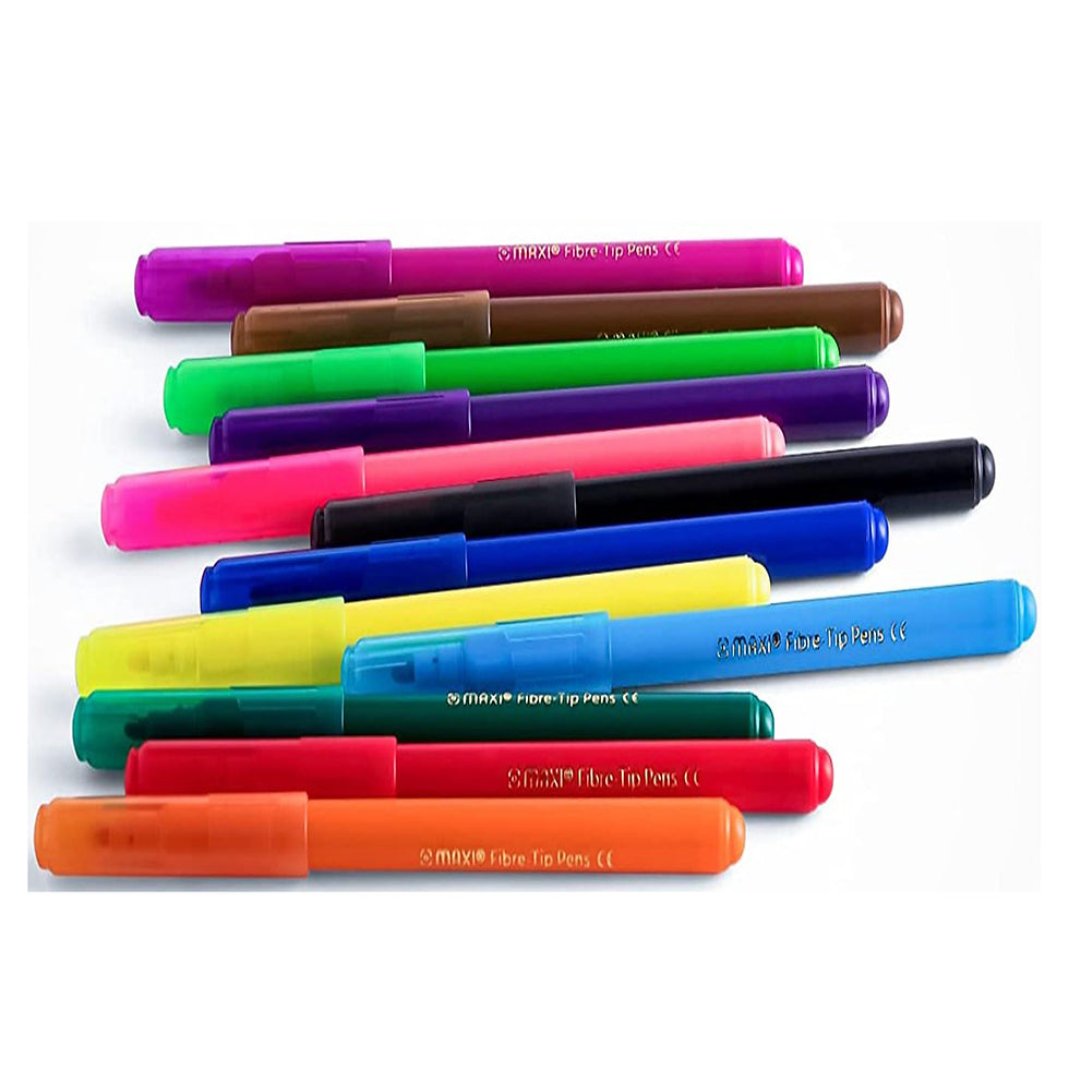 Maxi Washable Felt-Tip Pens 12 Color