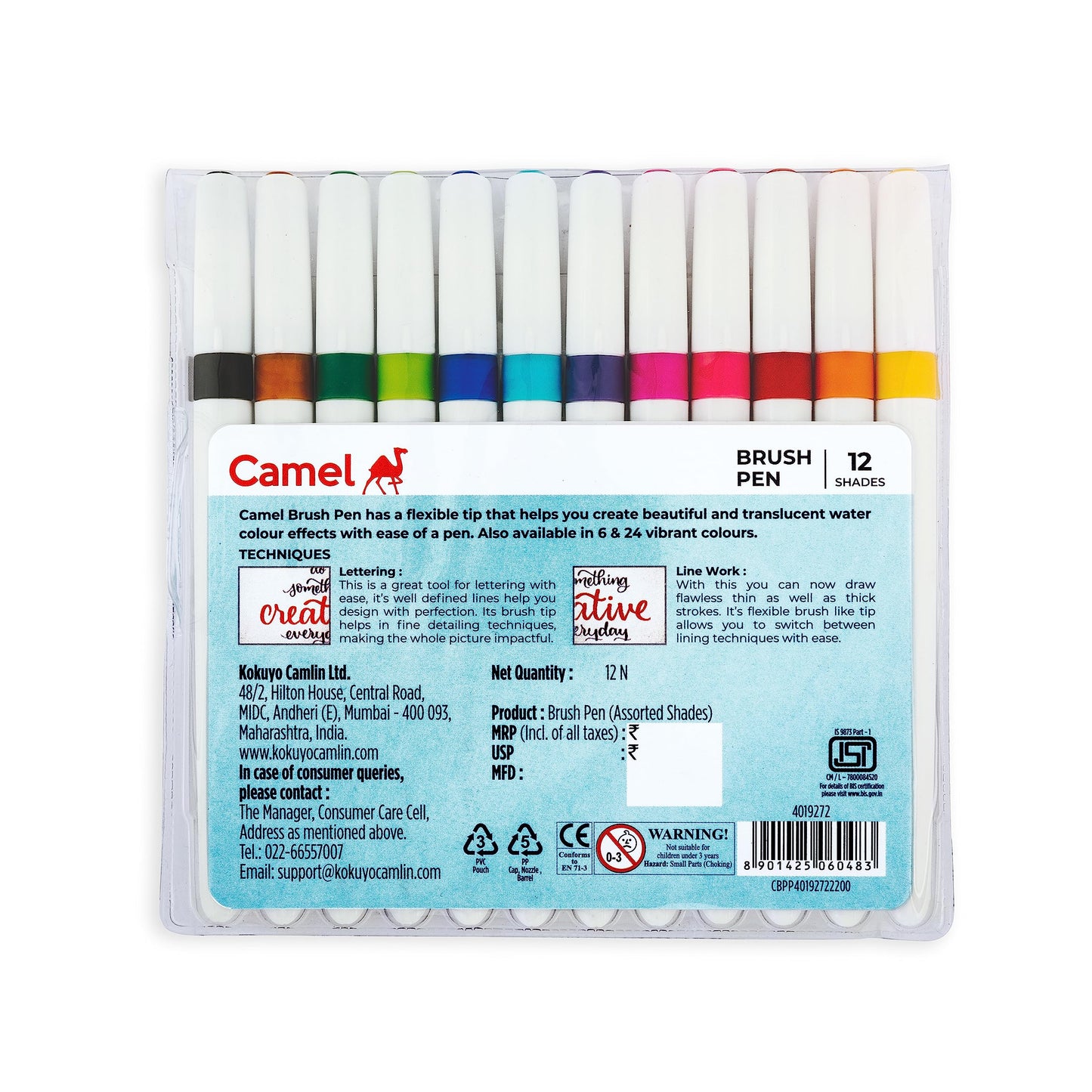 Camlin Brush Pen 12 Shades