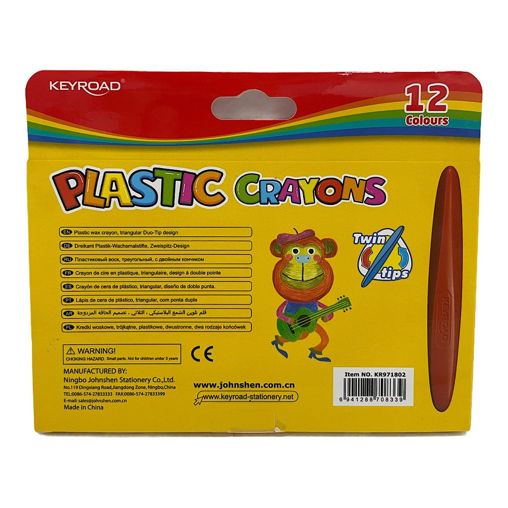 Keyroad Crayon Color Plastic Pak 12 Colors