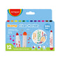 KEYROAD Baby fiber marker with stamp, Duo tip, 12 color/box