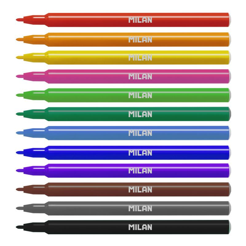 Milan Fine-tip Fibrepens - 12 Pack