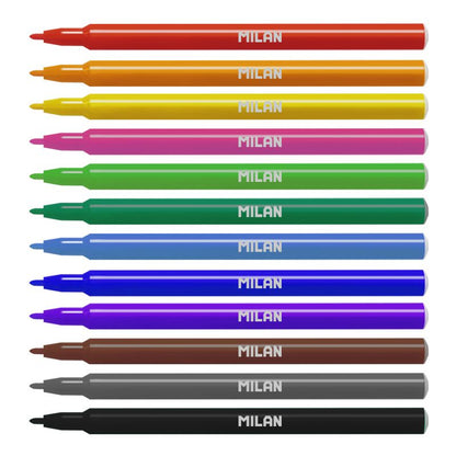Milan Fine-tip Fibrepens - 12 Pack