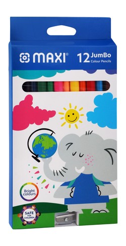 Maxi Jumbo Assorted Color Pencils with Sharpener