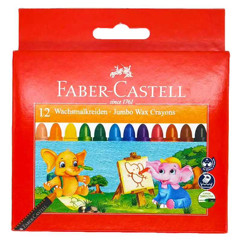 Faber Castell Jumbo Wax Crayons (12)