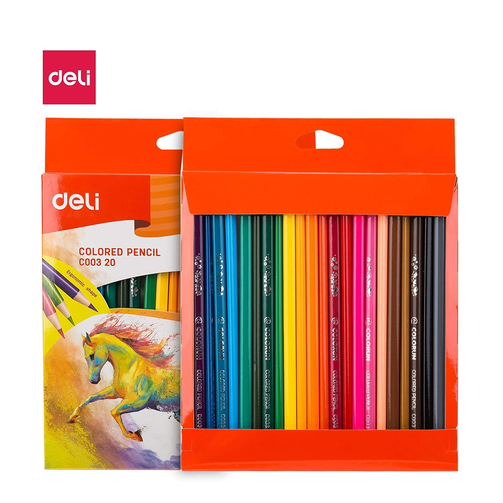 Deli Smooth Coloring Lead Colored Pencil 24-Pieces, Multicolor