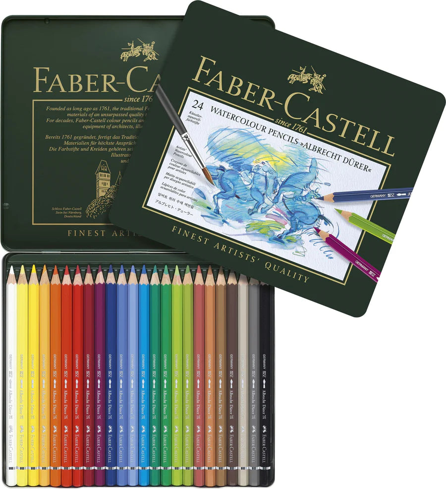 Faber-Castell - Red Watercolour Pencil Tin Set Of 36