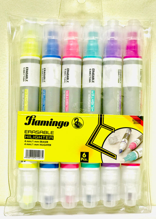 FIAMINGO ERASABLE & HILIGHTER 6pcs