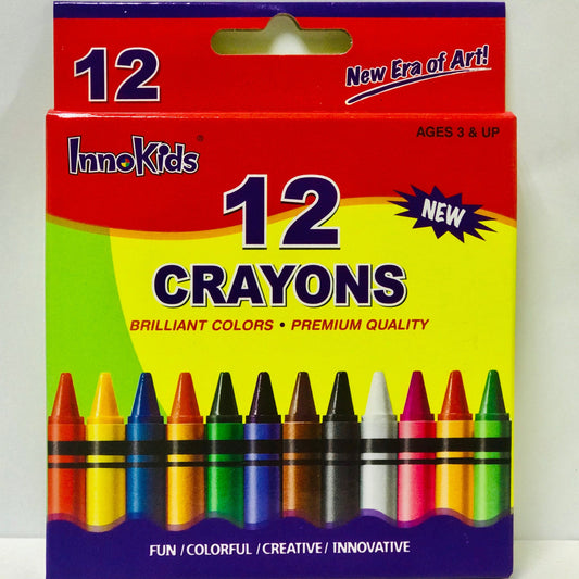INNOKIDS CRAYON,12 DIFFERENT COLOR CRAYONS