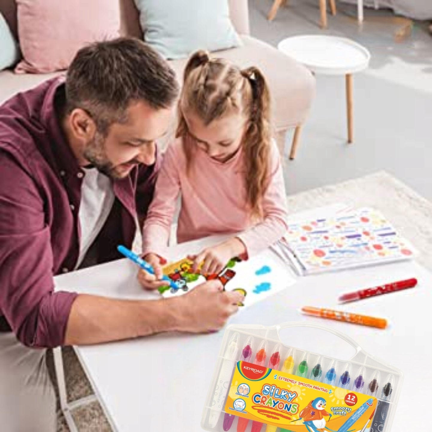 GEL CRAYONS EYROAD SMOOZY CRAFT, 12 PCS, WASHABLE, BOX, COLOR MIX