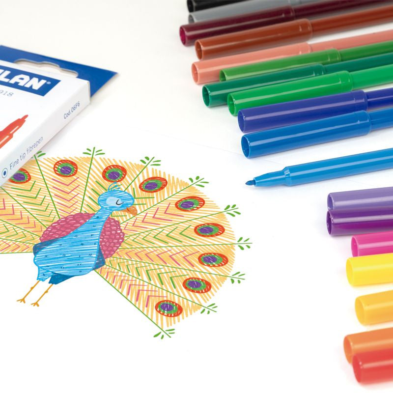 Milan Fine-tip Fibrepens - 12 Pack