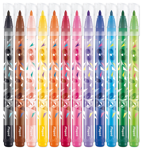 Maped Washable Felt-Tip Pens Mini Cute 12 Colors