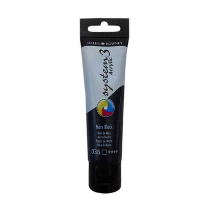 Acrylic Paint Supplies in abu dhabi, dubai - UAE, from najmaonline.com | Daler Rowney System3 Acrylic Paint Mars Black 036