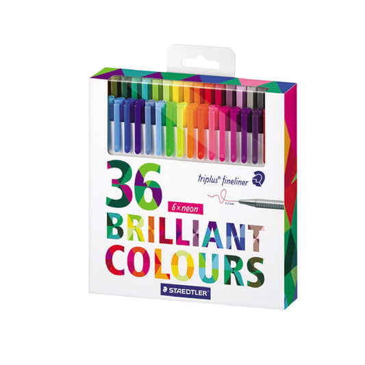 Staedtler Triplus Fineliner 36 Brilliant Colors Combo Pen Box