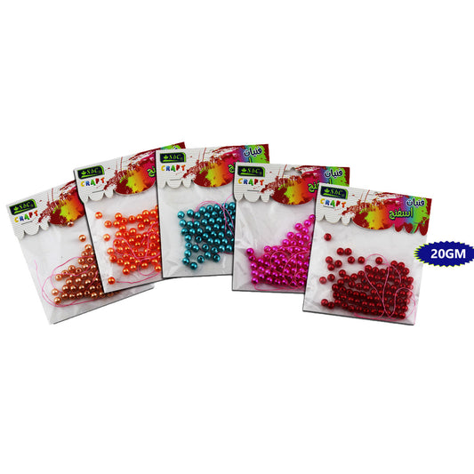 Shop Crafts Pearl Beads 20 gm 5 Colors -Tailoring Items online in Abu Dhabi, UAE