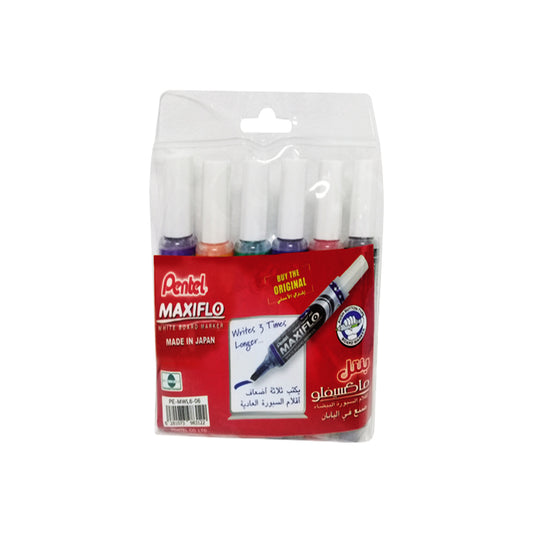 Shop Pentel Whiteboard Marker -Maxiflo 6 Color Set  MWL6-06 online in Abu Dhabi, UAE