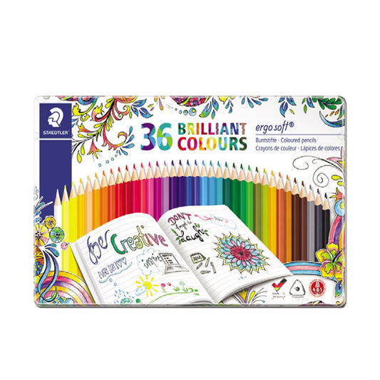 Staedtler Ergosoft Colored Pencil - 36 Colors Metal Box Set