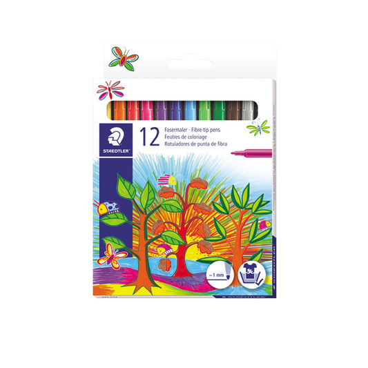 Staedtler Fiber Tip Coloring Pens -12 Color Pack