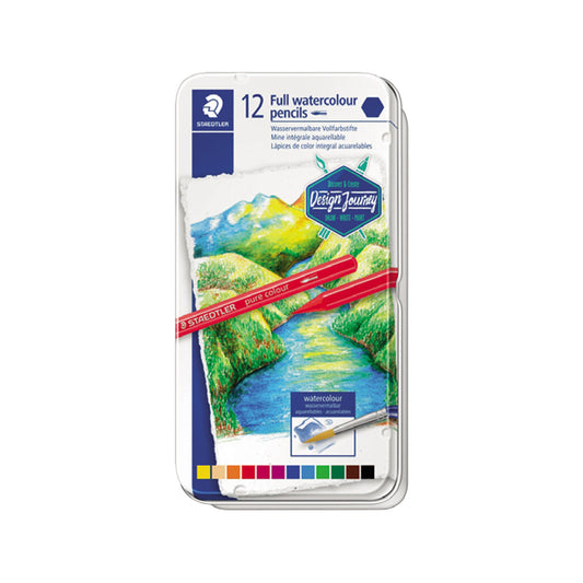 Staedtler New Watercolor Pencils -12 Colors Metal Box