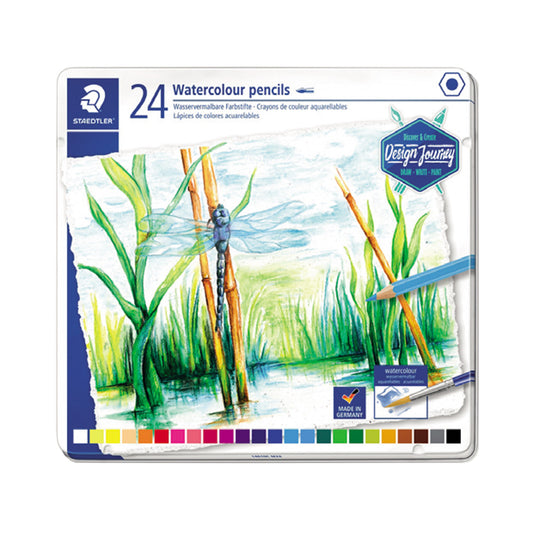Staedtler New Watercolor Pencils -24 Colors Metal Box
