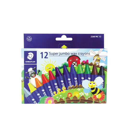 Staedtler Super Jumbo Wax Crayons -12 Colors Set