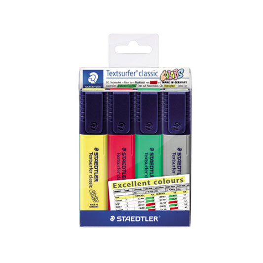 Staedtler Textsurfer Highlighter 4 Excellent Color Set (ST-364-CWP4X)