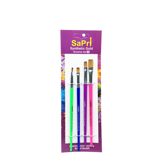 Painting Tools UAE -Synthetic Gold Artist Brush Set of 4