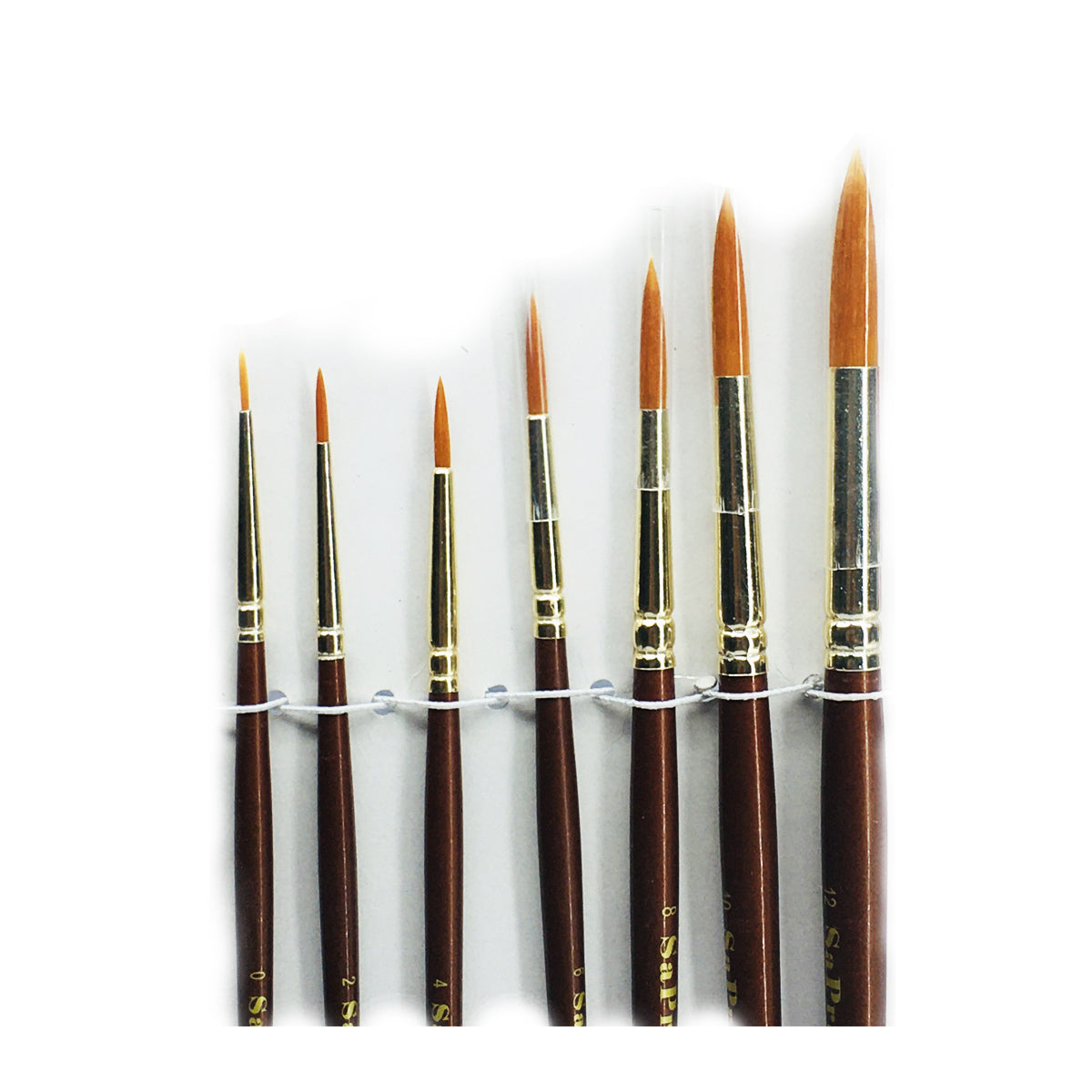 Synthetic Gold Artist Brushes -Set of 7